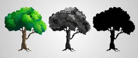 Trees icon with silhouette of trees on a gradient background vector