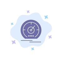 Gauge Dashboard Meter Speed Speedometer Blue Icon on Abstract Cloud Background vector