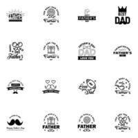 16 Black Happy Fathers Day Design Collection A set of twelve brown colored vintage style Fathers Day Designs on light background Editable Vector Design Elements