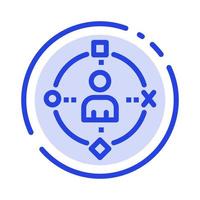 Ambient User Technology Experience Blue Dotted Line Line Icon vector