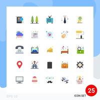 Universal Icon Symbols Group of 25 Modern Flat Colors of concentration clothing tv tie business Editable Vector Design Elements