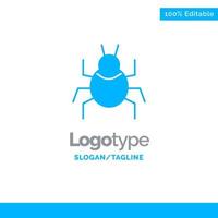 Bug Nature Virus Indian Blue Solid Logo Template Place for Tagline vector