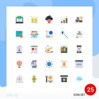 25 Universal Flat Colors Set for Web and Mobile Applications artificial performance cloud analysis protection Editable Vector Design Elements