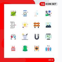 16 User Interface Flat Color Pack of modern Signs and Symbols of setting gear picture call tube Editable Pack of Creative Vector Design Elements