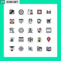 Pack of 25 creative Filled line Flat Colors of bicycle support mail safety science Editable Vector Design Elements