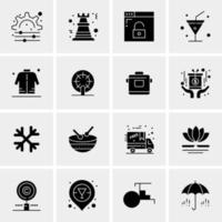 16 iconos universales de negocios vector ilustración de icono creativo para usar en proyectos relacionados con la web y dispositivos móviles