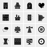 16 iconos universales de negocios vector ilustración de icono creativo para usar en proyectos relacionados con la web y dispositivos móviles