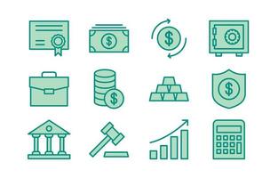 Banking Flat Color Icons Collection vector