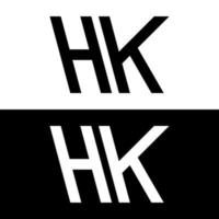 letter h and k  logo design vector