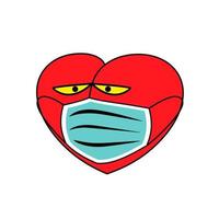 Heart in a medical mask vector