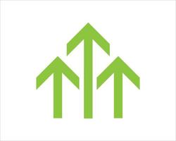 Vector green arrows up icon. Upload icon. upgrade sign. growth symbol. pointing arrow.