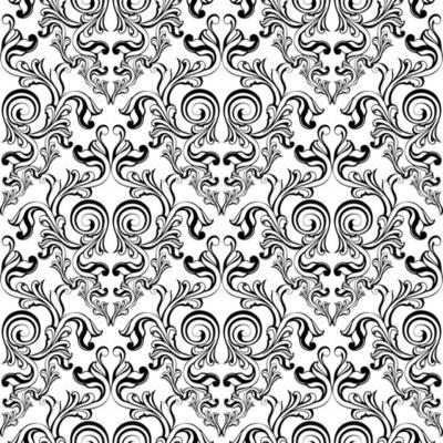 Vector damask vintage baroque scroll ornament swirl. Victorian monogram heraldic shield swirl. Retro floral leaf pattern border foliage antique  acanthus calligraphy engraved tattoo. seamless pattern