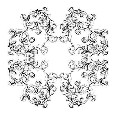 Vector damask vintage baroque scroll ornament swirl. Victorian monogram heraldic shield swirl. Retro floral leaf pattern border foliage antique  acanthus calligraphy engraved tattoo.Tile decor element