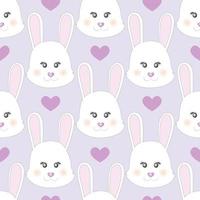 Cute sweet rabbit with hearts. St.Valentines background. Children fashion print vector