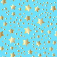 Golden stars background. Night sky seamless pattern vector