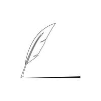 feather quill pen icon vector