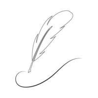 feather quill pen icon vector