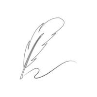 feather quill pen icon vector