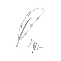 feather quill pen icon vector