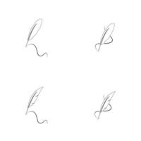 feather quill pen icon vector