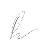 feather quill pen icon vector