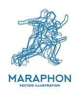 Running People. Marathon Concept. vector