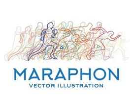 Running People. Marathon Concept. vector