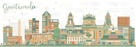 Abstract Guatemala Skyline with Color Buildings. vector