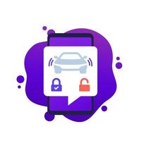 smart lock for a car mobile app, vector design