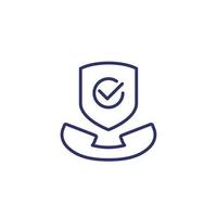 Secure call line icon on white vector