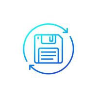 backup, floppy disk line icon vector