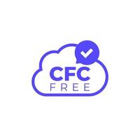 CFC free icon with cloud vector