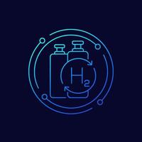 hydrogen gas refill line vector icon