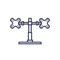 monitor stand with two mounts line icon vector