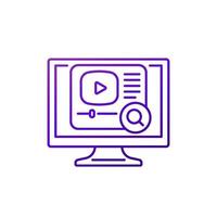 video search service line icon vector