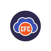 CFC gas icon with a cloud, vector