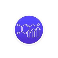 high dopamine level line vector icon