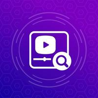 Video search icon for web vector