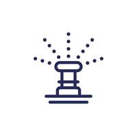 water sprinkler, irrigation system line icon on white vector