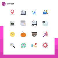 16 Thematic Vector Flat Colors and Editable Symbols of online educate arrow book not Editable Pack of Creative Vector Design Elements
