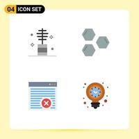 Modern Set of 4 Flat Icons and symbols such as beauty space makeup hexagon internet Editable Vector Design Elements