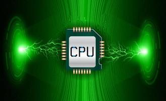 Modern Holographic CPU chip on Technology Background vector