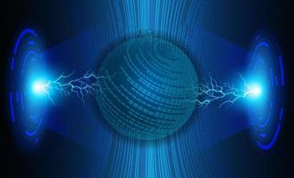 Modern Holographic Globe on Technology Background vector
