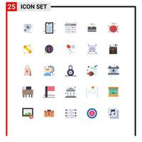 Universal Icon Symbols Group of 25 Modern Flat Colors of insect parade equalizer music drum Editable Vector Design Elements