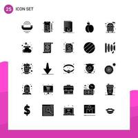 paquete de iconos de vectores de stock de 25 signos y símbolos de línea para las categorías de frutas de la vida marca de alimentos elementos de diseño de vectores editables