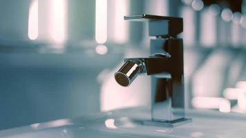 Rotating washbasin. Studio filming. In the background a row of toilets. 4k video