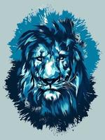 Blue Lion head vector illustration