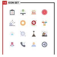 Set of 16 Modern UI Icons Symbols Signs for shuttle symbols lab symbolism gold Editable Pack of Creative Vector Design Elements