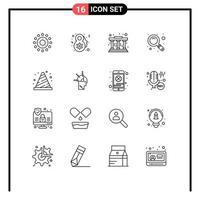 16 Thematic Vector Outlines and Editable Symbols of sign buoy pillars block zoom Editable Vector Design Elements