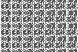 Black and white oriental pattern. Seamless repeating floral elements, background with Arabic ornament. vector